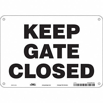 CONDOR 480G46 Safety Sign 7 in x 10 in Polyethylene