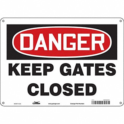 CONDOR 480G51 Safety Sign 10 in x 14 in Aluminum