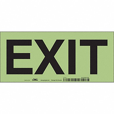 CONDOR 480G95 Safety Sign 4 in x 9 in Glow Vinyl PK10