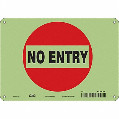 CONDOR 480H05 Safety Sign 14 inx10 in Glow Vinyl