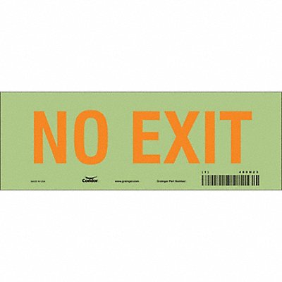 CONDOR 480H23 Safety Sign 3 1/2 in x 10 in Glow Vinyl