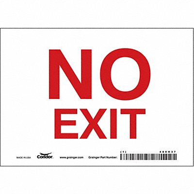 CONDOR 480H37 J7055 Safety Sign 5 in x 7 in Vinyl