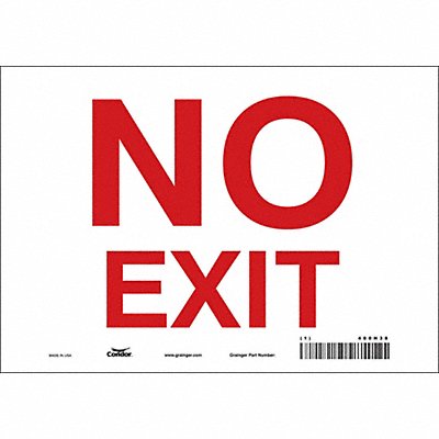 CONDOR 480H38 J7055 Safety Sign 7 in x 10 in Vinyl