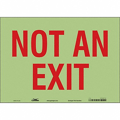 CONDOR 480H72 Safety Sign 10 in x 14 in Glow Vinyl