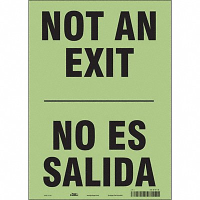 CONDOR 480H98 Safety Sign 14 in x 10 in Glow Vinyl