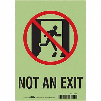 CONDOR 480J14 Safety Sign 10 in x 7 in Glow Vinyl