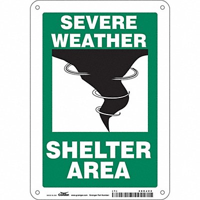 CONDOR 480J22 K1737 Safety Sign 10 in x 7 in Aluminum
