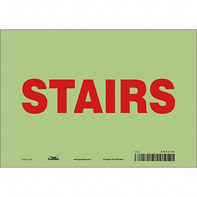CONDOR 480J48 Safety Sign 7 in x 10 in Glow Vinyl
