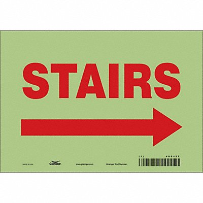 CONDOR 480J52 Safety Sign 7 in x 10 in Glow Vinyl