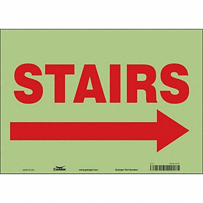 CONDOR 480J53 Safety Sign 10 in x 14 in Glow Vinyl