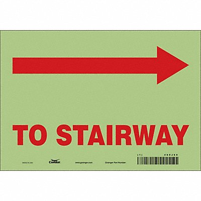 CONDOR 480J60 Safety Sign 7 in x 10 in Glow Vinyl