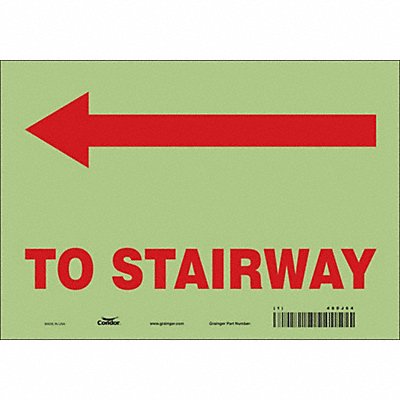 CONDOR 480J64 Safety Sign 7 in x 10 in Glow Vinyl