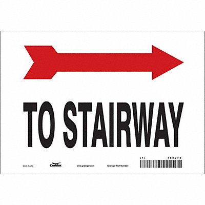 CONDOR 480J72 Safety Sign 7 in x 10 in Vinyl