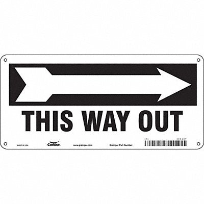 CONDOR 480J87 Safety Sign 6 1/2 in x 14 in Aluminum