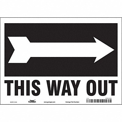 CONDOR 480J96 Safety Sign 10 in x 14 in Vinyl