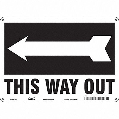 CONDOR 480K05 Safety Sign 10 in x 14 in Polyethylene
