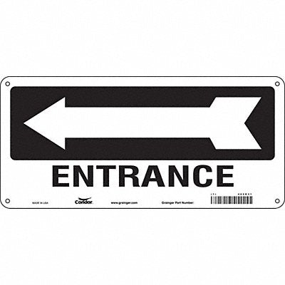 CONDOR 480K31 Safety Sign 6 1/2 in x 14 in Aluminum