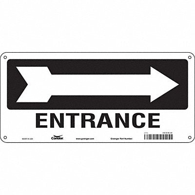 CONDOR 480K40 Safety Sign 6 1/2 in x 14 in Aluminum
