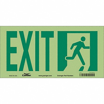 CONDOR 480K80 Safety Sign 7 in x 15 in Glow Vinyl