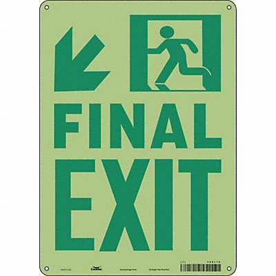 CONDOR 480L10 Safety Sign 14 in x 10 in Aluminum