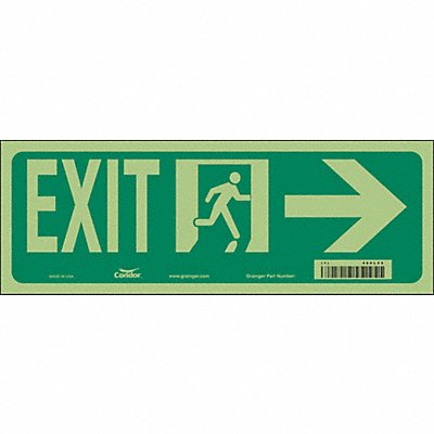 CONDOR 480L25 Safety Sign 5 in x 14 in Glow Vinyl