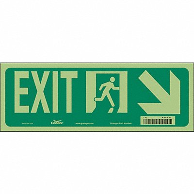 CONDOR 480L31 Safety Sign 5 in x 14 in Glow Vinyl