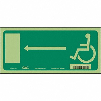 CONDOR 480L35 Safety Sign 5.5in x 12in Glow Vinyl