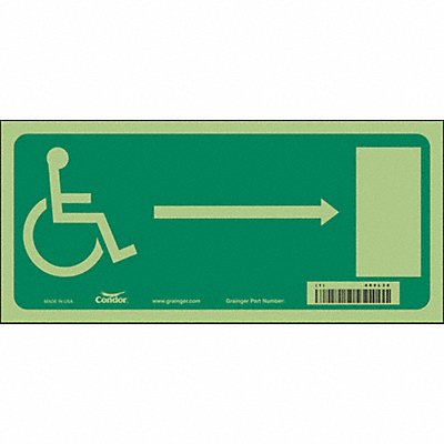 CONDOR 480L38 Safety Sign 5.5in x 12in Glow Vinyl