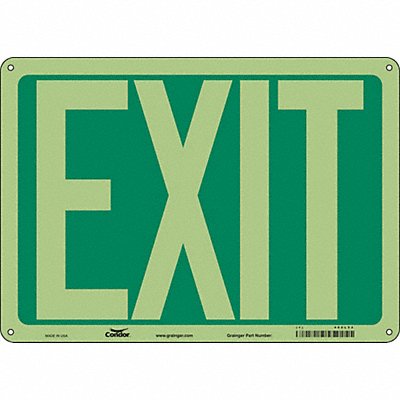 CONDOR 480L52 K1849 Safety Sign 10 inx14 in Glow Aluminum