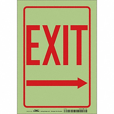 CONDOR 480M32 Safety Sign 10 inx7 in Glow Vinyl