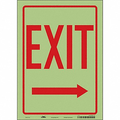 CONDOR 480M33 Safety Sign 14 inx10 in Glow Vinyl