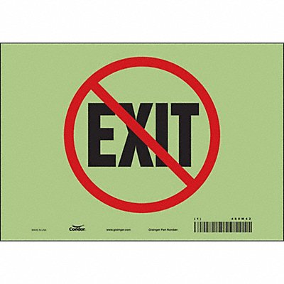 CONDOR 480M42 Safety Sign 14 inx10 in Glow Vinyl