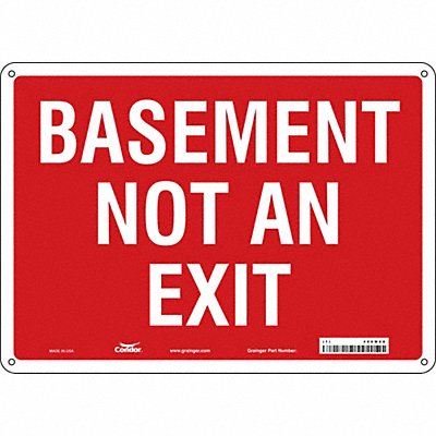 CONDOR 480M68 Safety Sign 10 in x 14 in Aluminum
