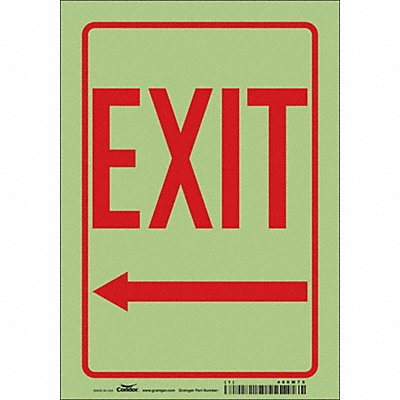 CONDOR 480M75 Safety Sign 10 inx7 in Glow Vinyl