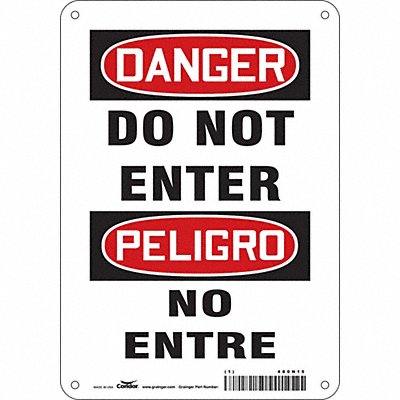 CONDOR 480N15 Safety Sign 10 inx7 in Aluminum