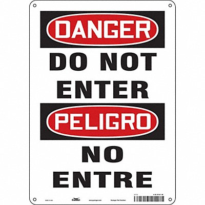 CONDOR 480N16 Safety Sign 14 inx10 in Aluminum
