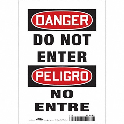 CONDOR 480N23 Safety Sign 10 inx7 in Vinyl
