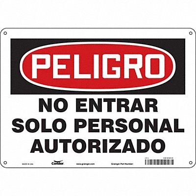 CONDOR 480N53 Safety Sign 10 in x 14 in Aluminum