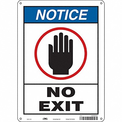 CONDOR 480N84 Safety Sign 14 in x 10 in Polyethylene