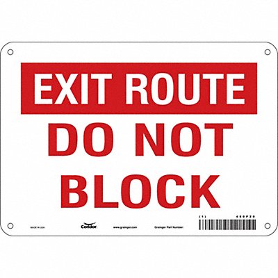 CONDOR 480P20 J7937 Safety Sign 7 in x 10 in Aluminum