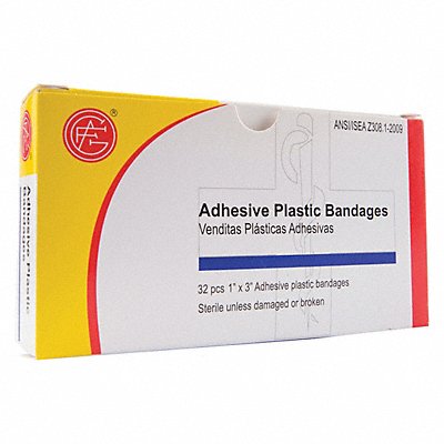 GRAINGER 99990112 Strip Bandages 3 x1 Plastic PK32