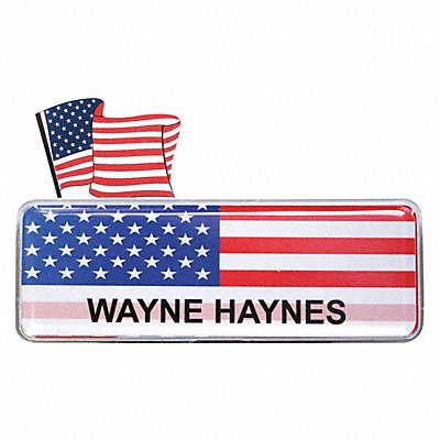 MIGHTY BADGE 905925 Badge USA Flag Blank Legend PK10