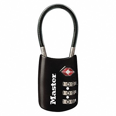 MASTER LOCK 4688DBLK Combination Padlock 1 2/3 in Oval Black