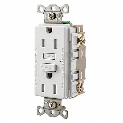 GRAINGER GFT15W GFCI Receptacle Self-Testing 2 Poles