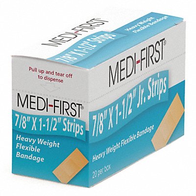 GRAINGER 66171 Strip Bandages 1.5 x7/8 Fabric PK20