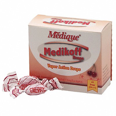 GRAINGER 5064 Cough Drop Menthol 7.6mg Cherry PK24
