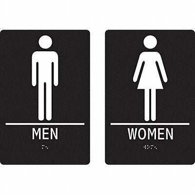 CONDOR 483U11 Braille Facility Sign 9x6in Plastic PK2