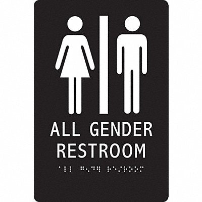 CONDOR 483U12 ADA Braille Facility Sign 9x6in Acrylic