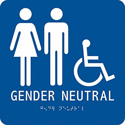 CONDOR 483U13 ADA Braille Facility Sign 8x8in Acrylic