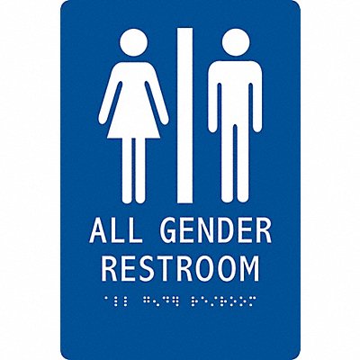 CONDOR 483U14 ADA Braille Facility Sign 9x6in Acrylic